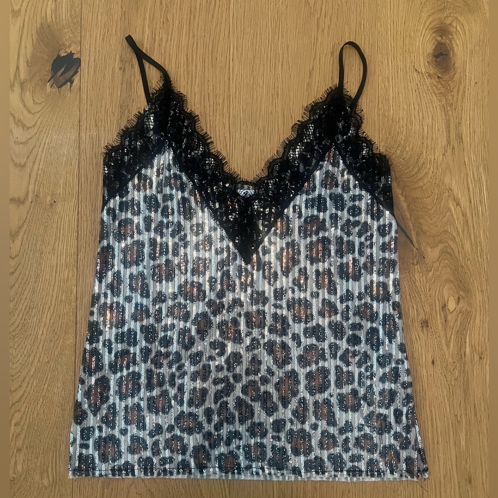 Zara Cheetah Sequin Tank